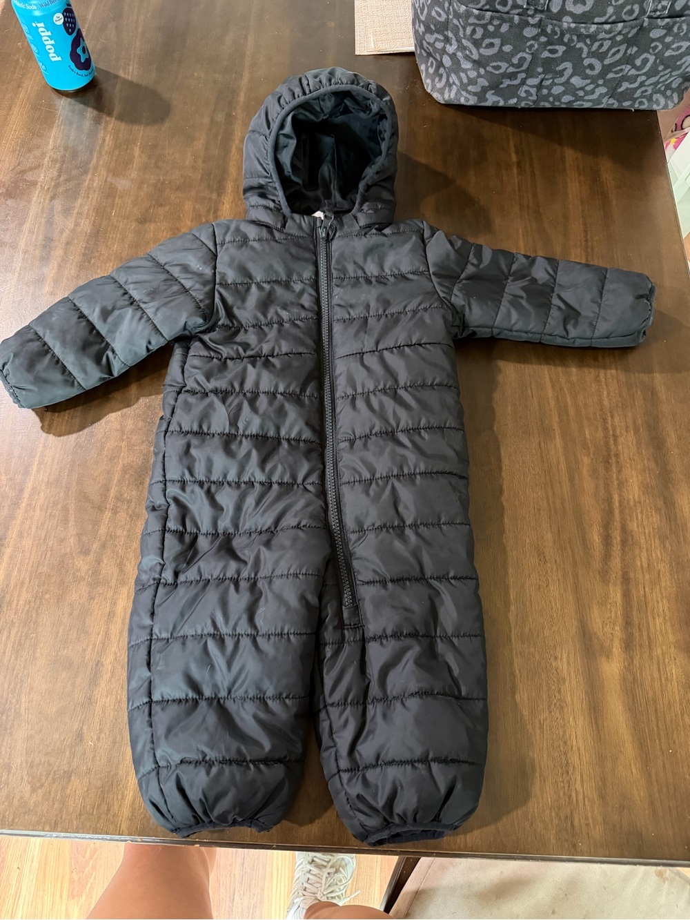 H&M Black Quilted Hooded Baby Bunting